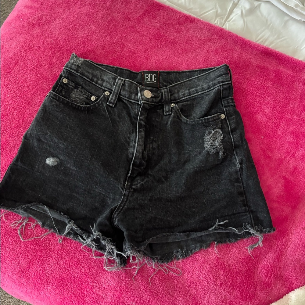 Urban Outfitters BDG Black Jean Shorts Distressed High-Waisted